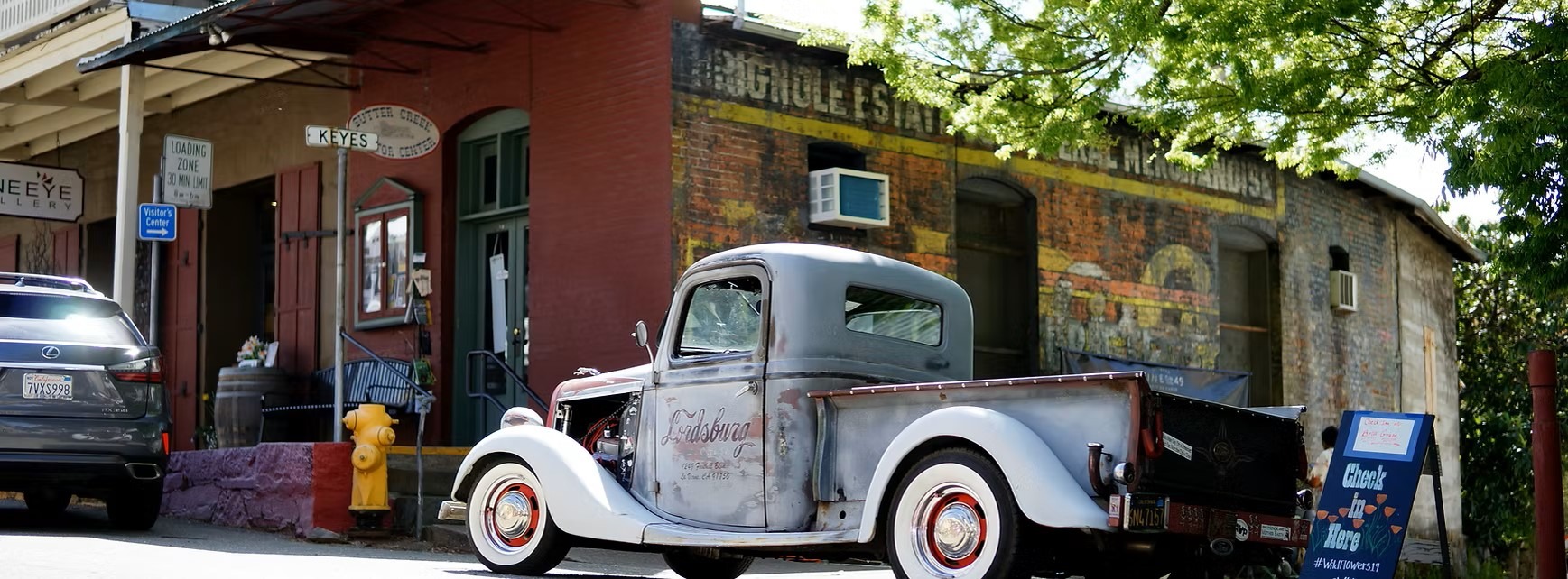 sutter creek main street with vintage truck